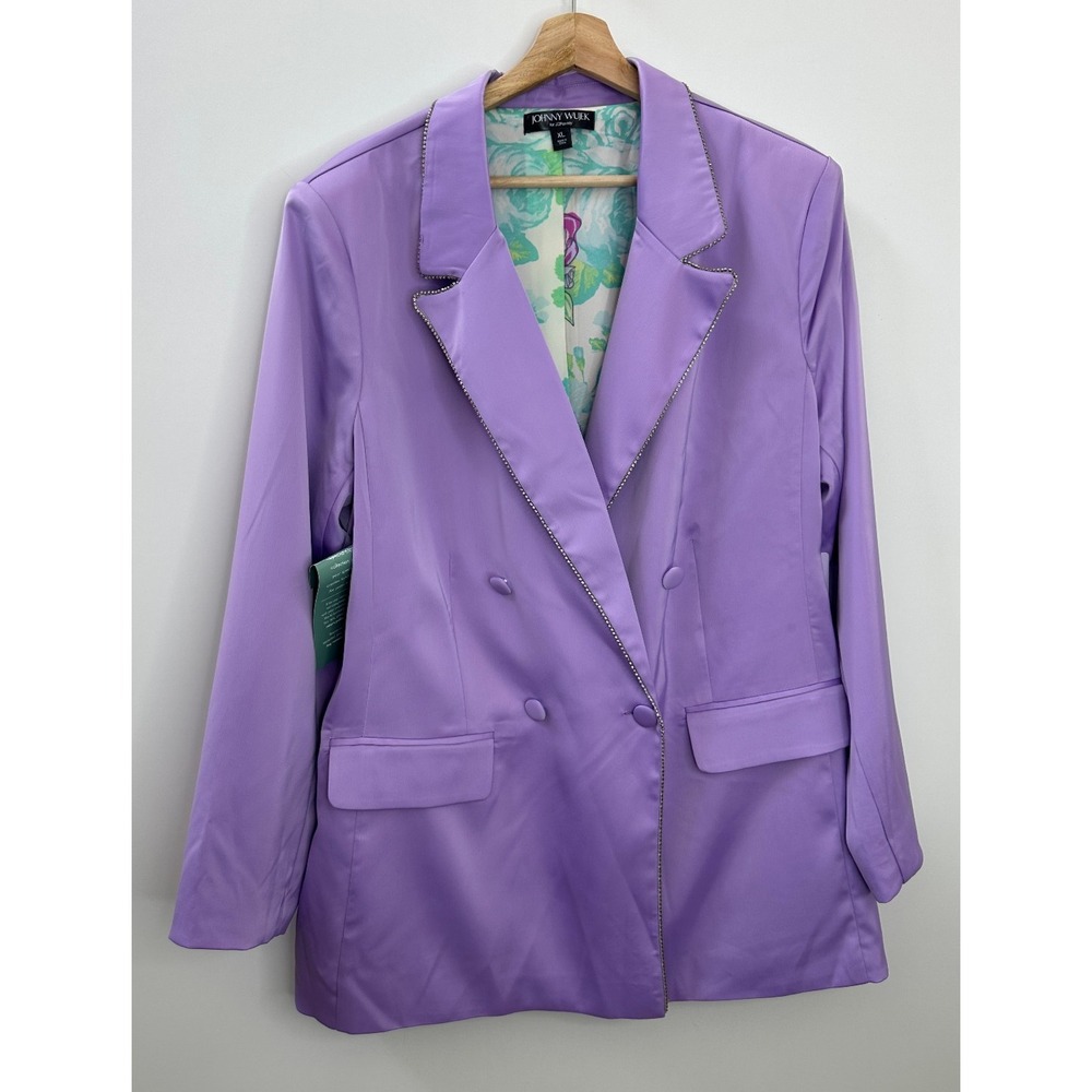 NWT Johnny Wujek Embossed Suit Jacket Blazer in Lillac Breeze Women's XL *Flaw - Picture 12 of 12